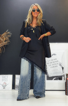 Black AURORA strappy tunic