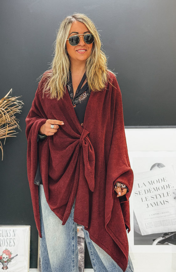 Poncho CATANZO bordeaux