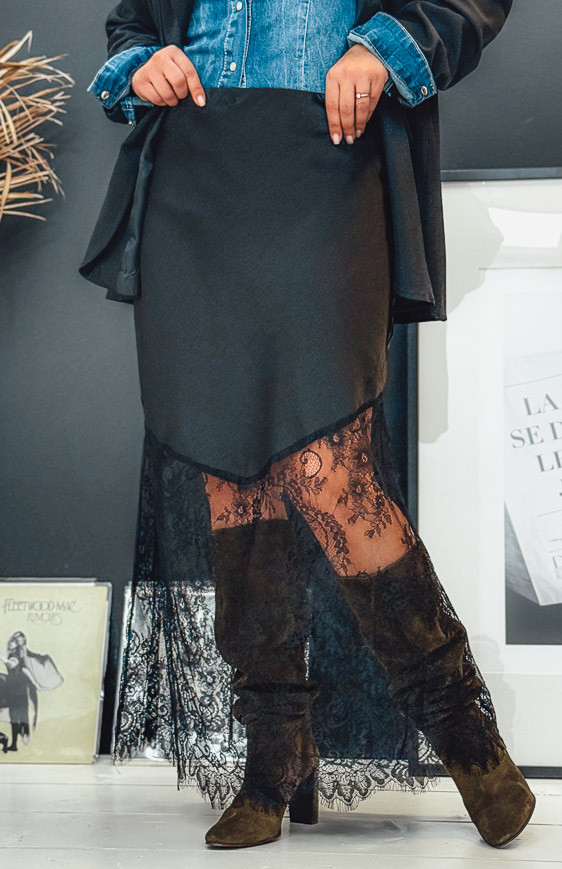 Jupe CHARLINE longue noire