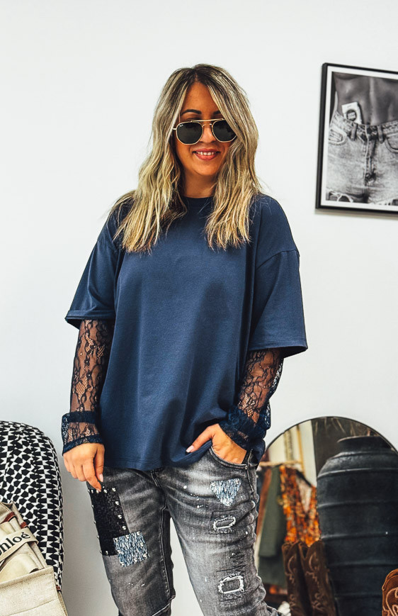 T-shirt JONATHAN manches longues bleu foncé