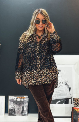 Léopard/black MELINDA shirt