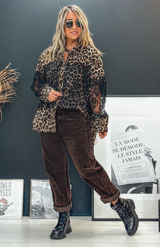 Léopard/black MELINDA shirt