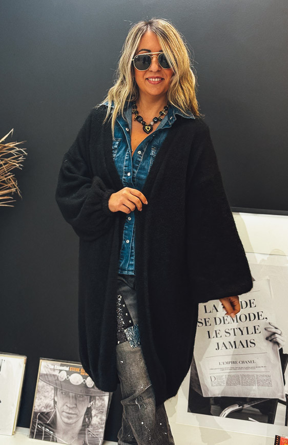 Black EDWARD long cardigan