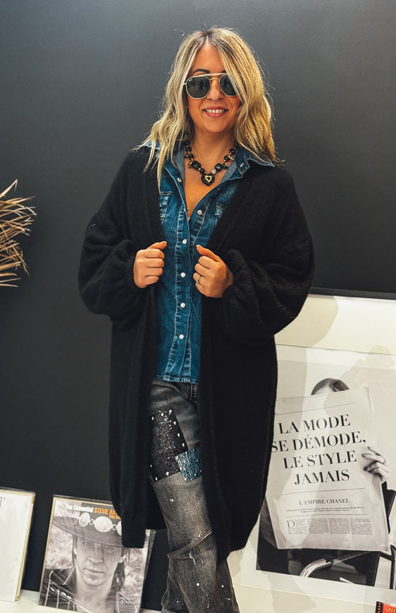 Black EDWARD long cardigan