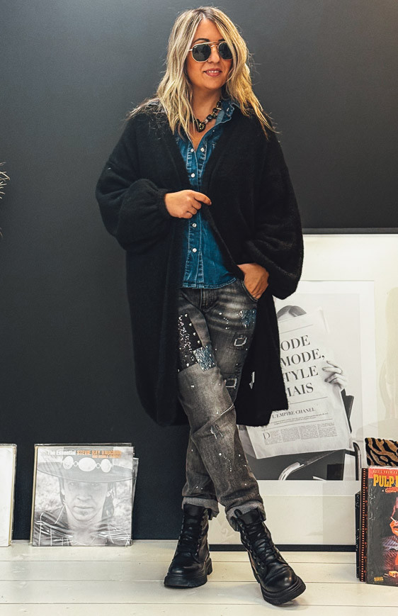 Black EDWARD long cardigan