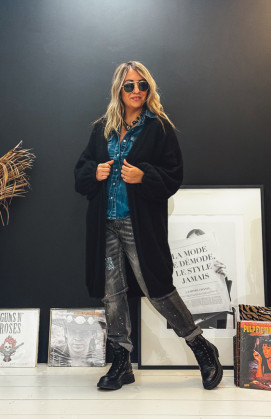 Black EDWARD long cardigan