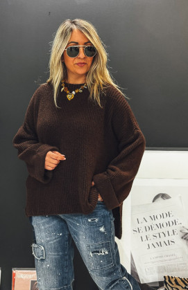 Pull GUILLAUME chocolat