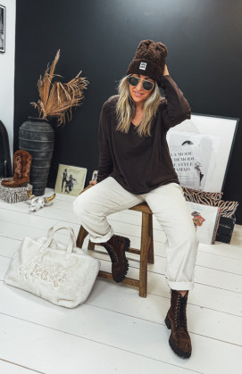 Chocolate CESAR long-sleeved t-shirt