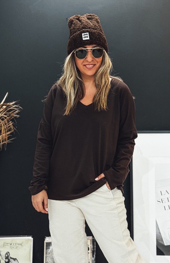 Chocolate CESAR long-sleeved t-shirt