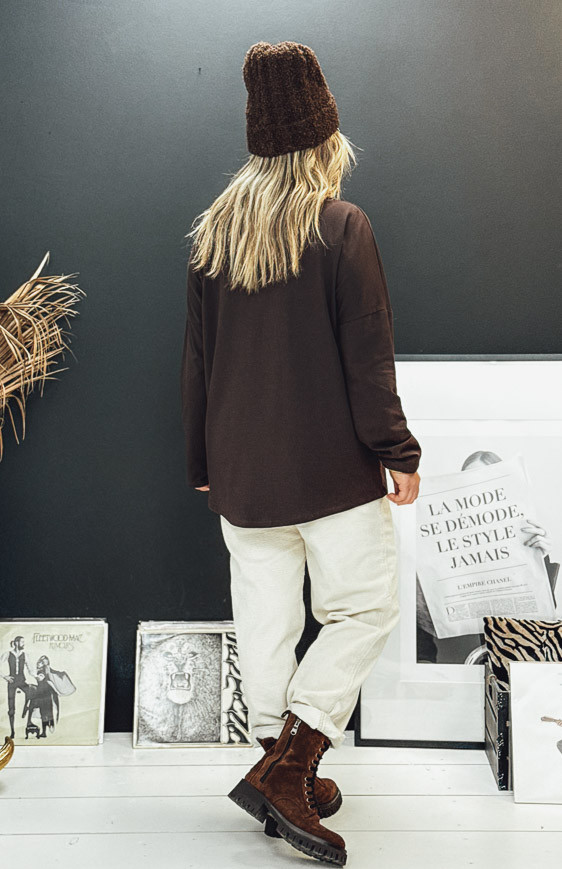 Chocolate CESAR long-sleeved t-shirt