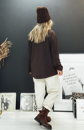 Chocolate CESAR long-sleeved t-shirt