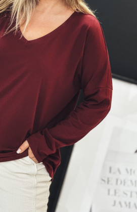Burgundy CESAR long-sleeved t-shirt