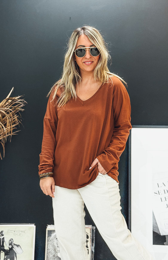 Caramel CESAR long-sleeved t-shirt