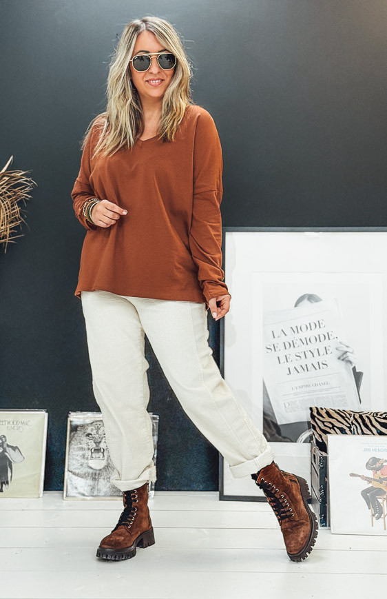 Caramel CESAR long-sleeved t-shirt