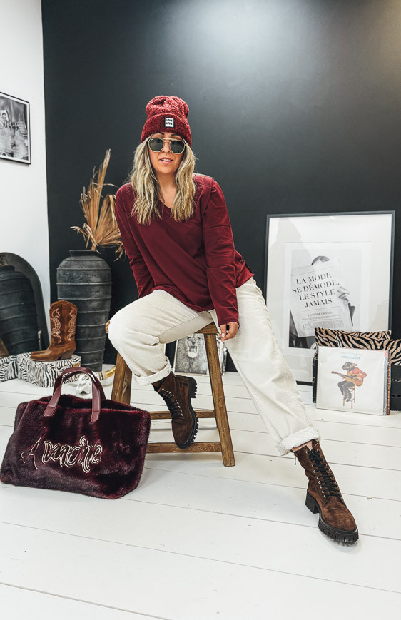 Burgundy STEFY beanie