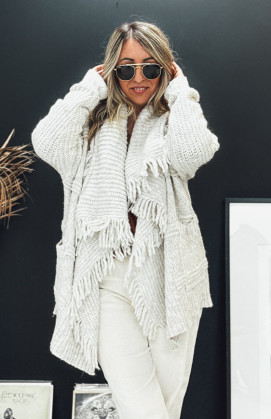 Gilet DAVIS court beige clair