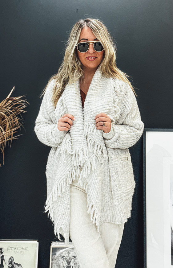 Light beige DAVIS short cardigan