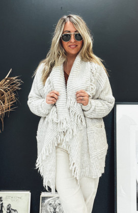 Gilet DAVIS court beige clair