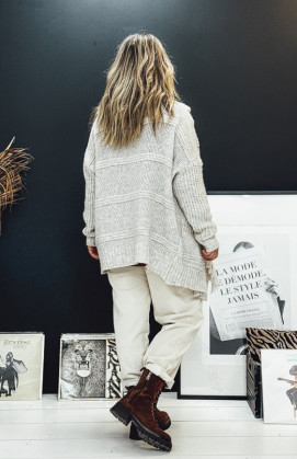 Light beige DAVIS short cardigan