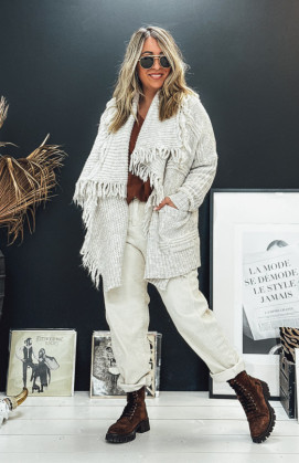 Light beige DAVIS short cardigan