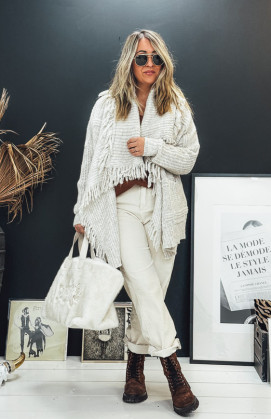 Gilet DAVIS court beige clair