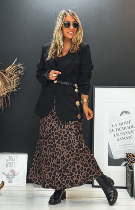 Jupe ESTELLE longue chocolat