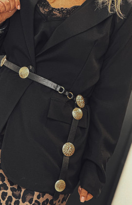 Gold/Black TEODORA belt