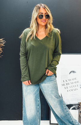 Kaki CESAR long-sleeved...