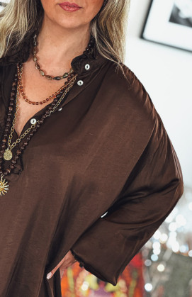 Chocolate AUGUSTA blouse