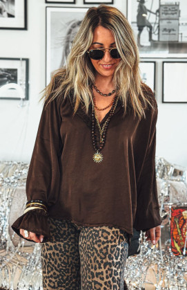 Chocolate AUGUSTA blouse
