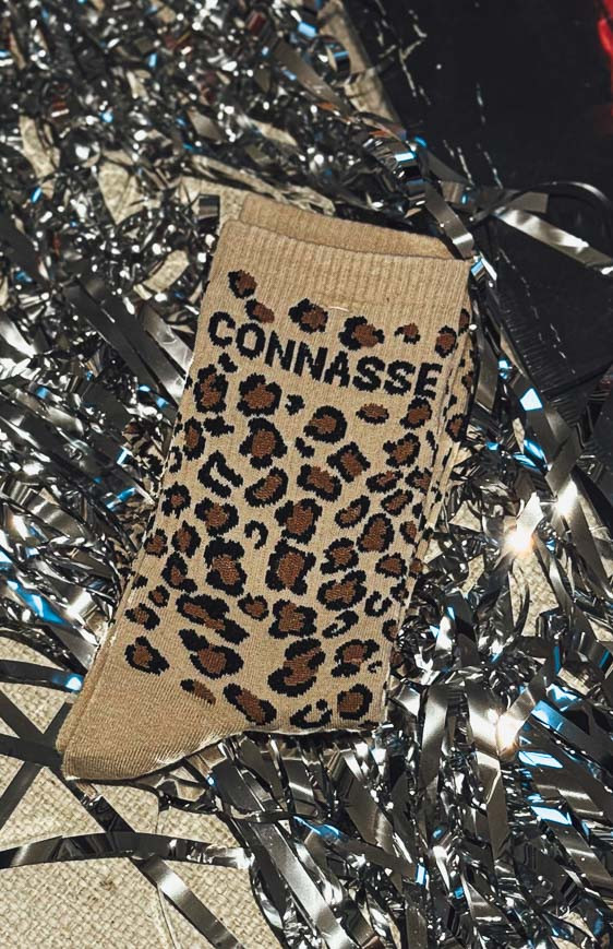 LADY CONNASSE leopard/beige socks