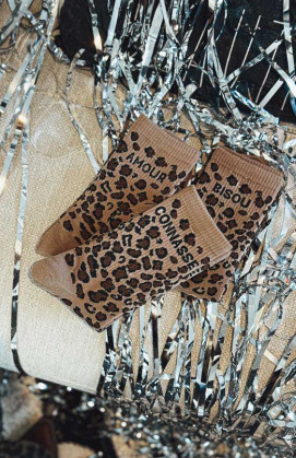 LADY CONNASSE leopard/camel socks