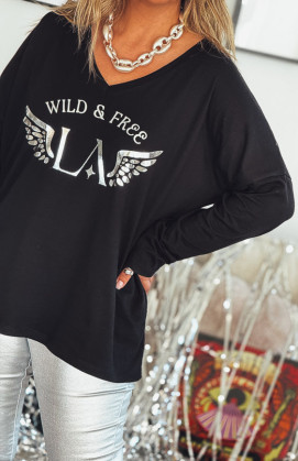 Black/Silver DAVID long-sleeved t-shirt