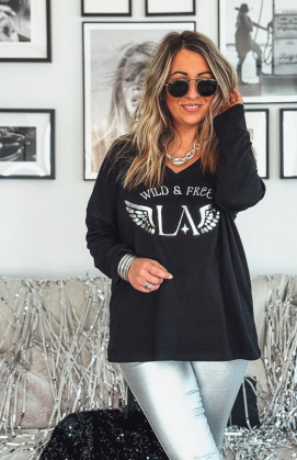Black/Silver DAVID long-sleeved t-shirt