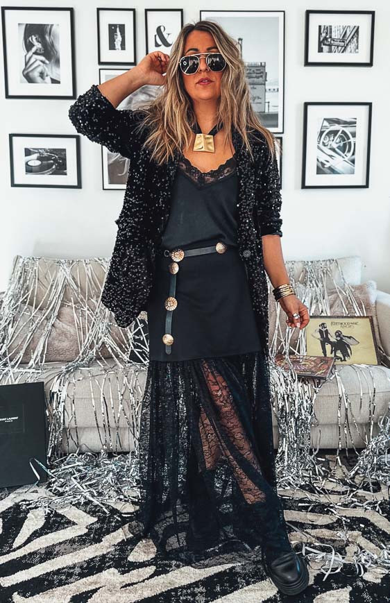Black NETTY long skirt