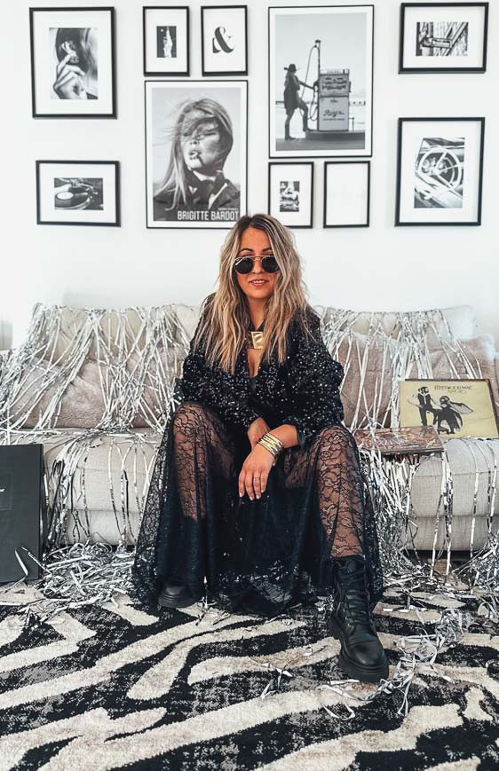 Black NETTY long skirt