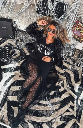 Black NETTY long skirt