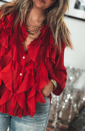 Chemise HORTENSE rouge