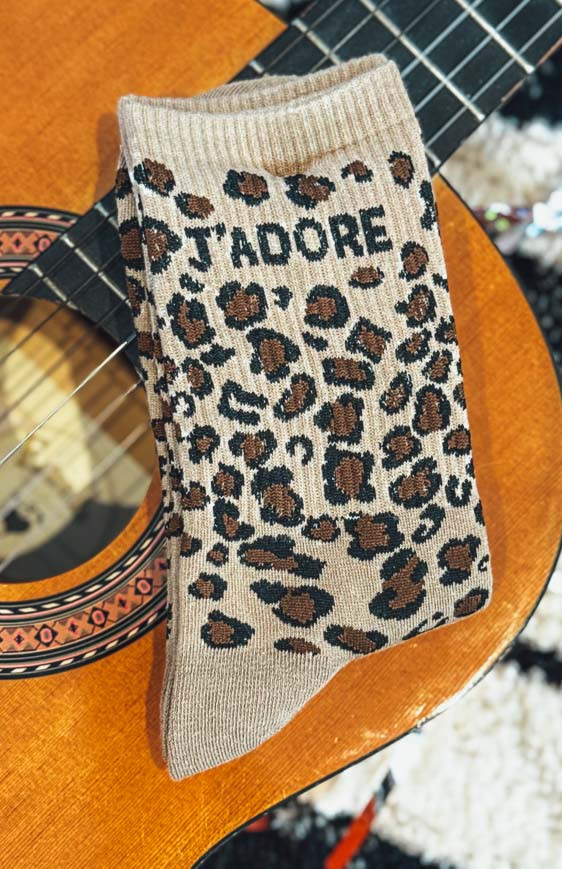Chaussettes LADY J'ADORE leo/beige