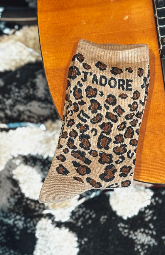 LADY J'ADORE leopard/camel socks