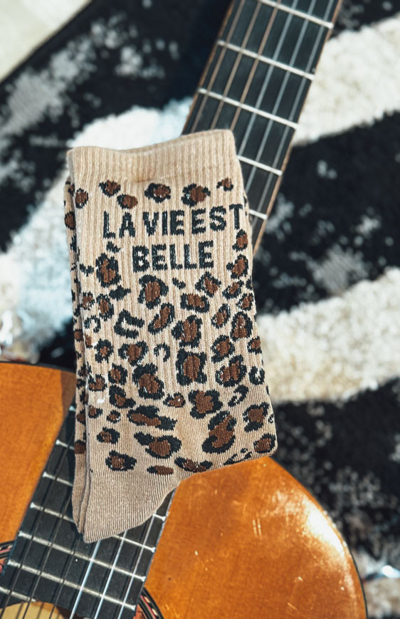 LADY DOLCE VITA leopard/camel socks