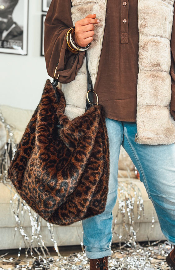 Sac SEATTLE léopard/chocolat