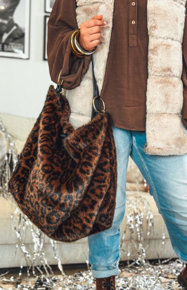 Sac SEATTLE léopard/chocolat