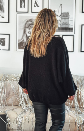 Black EDUARDO sweater with 7/8 sleeves
