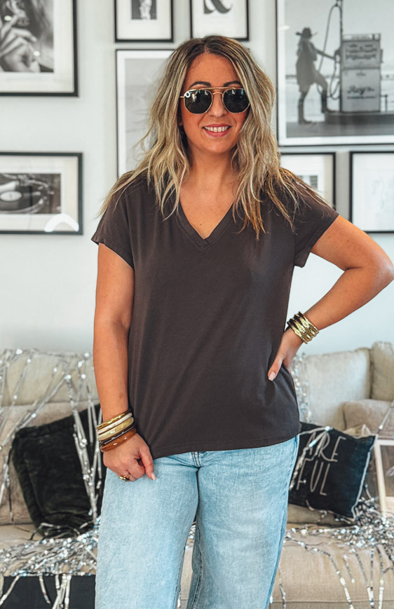 T-shirt MANAE manches courtes chocolat