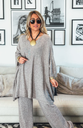 Taupe ROSS 7/8 sleeves sweater