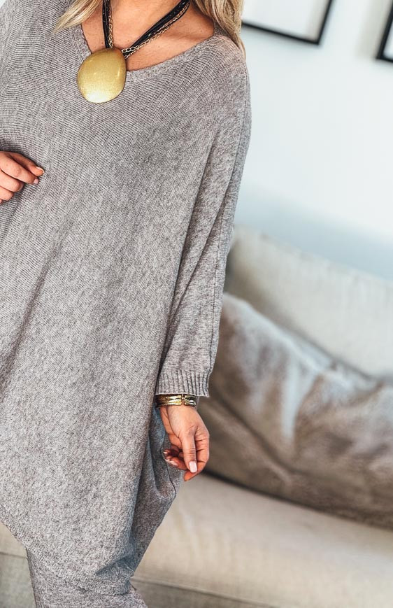 Pull ROSS manches 7/8 taupe