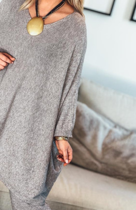 Pull ROSS manches 7/8 taupe