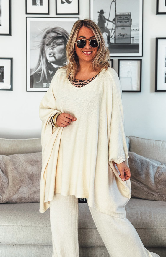 Pull ROSS manches 7/8 beige clair