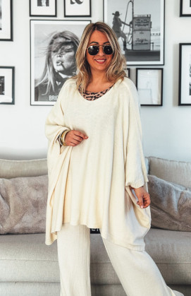 Pull ROSS manches 7/8 beige clair